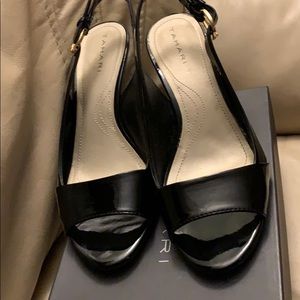Black patent sandal size 8